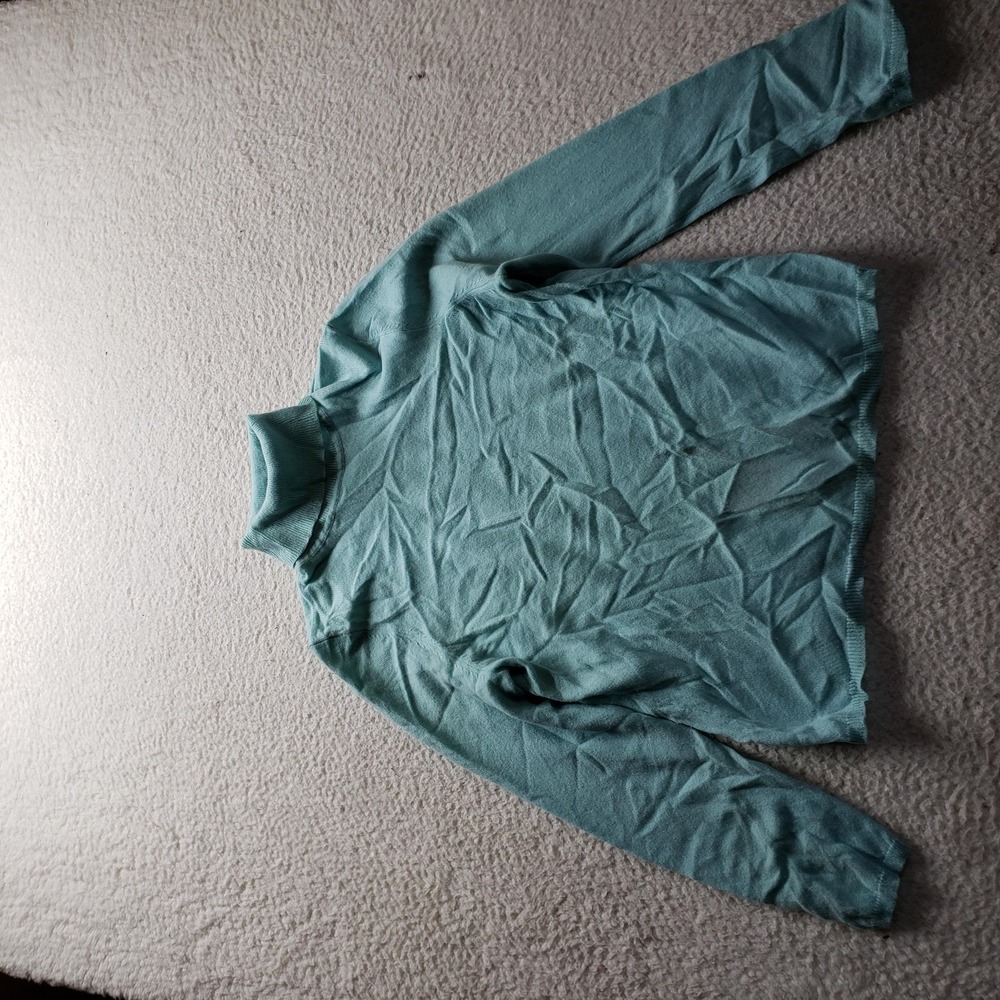 Charter Club Sweater Womens XL Green Mock Neck Long Sleeve Cashmere Pullover